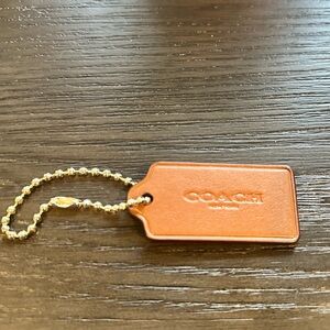 Coach Tan Leather Bag Tag